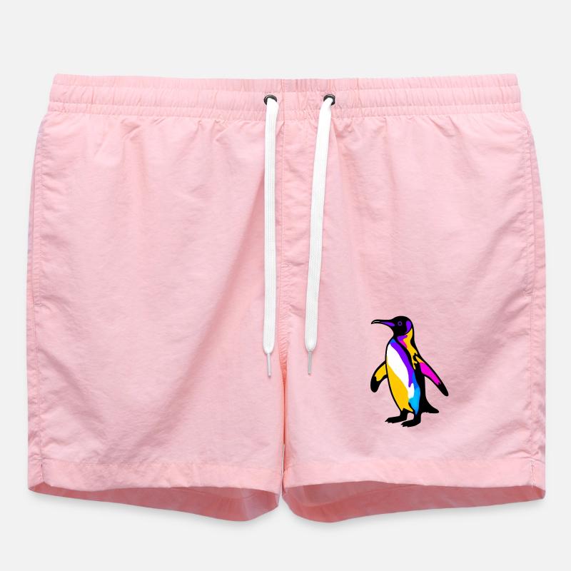 Penguin - Swim Trunks - pink