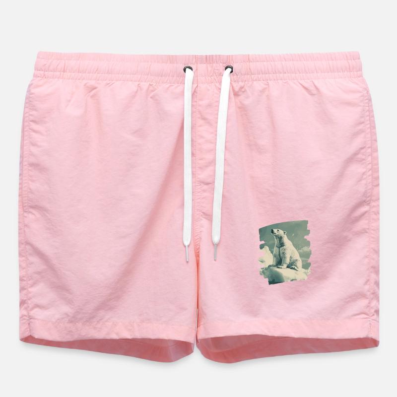 Ours blanc - Short de bain - rose