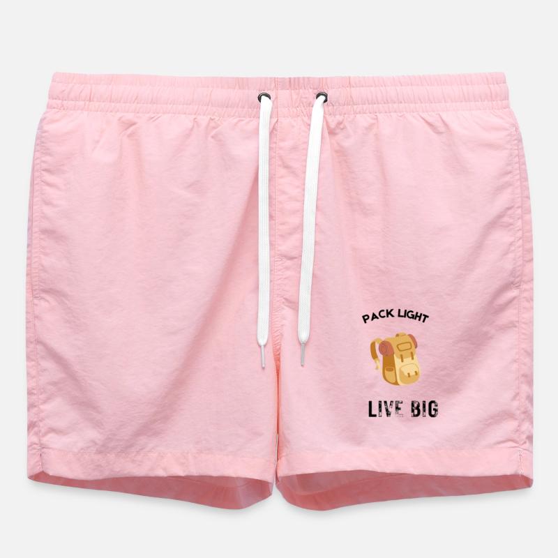 Pack Light, Live Big - Swim Trunks - pink
