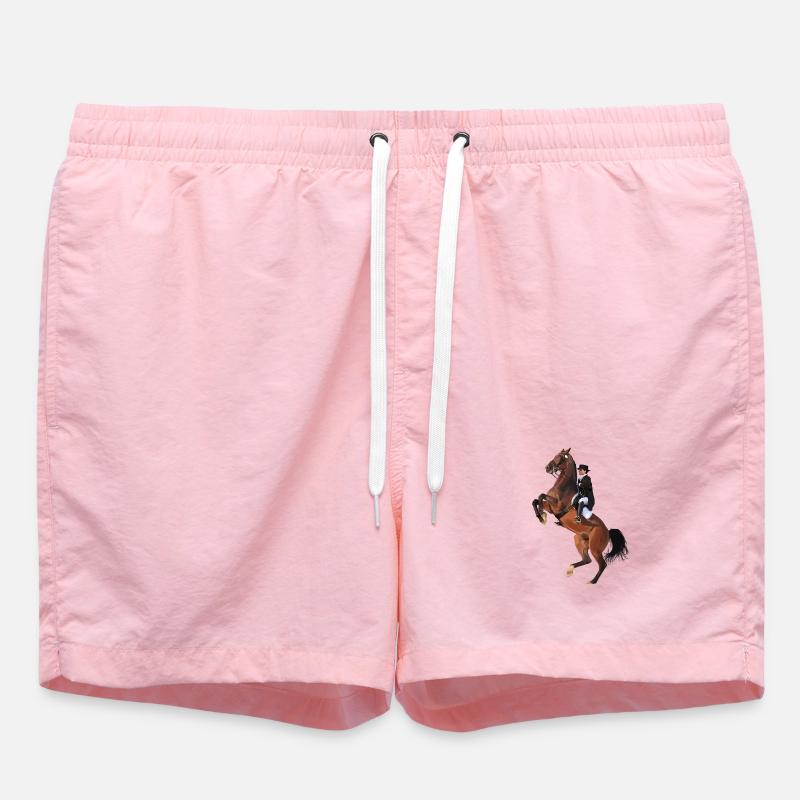 Cavalier élégant sur cheval cabré - Short de bain - rose