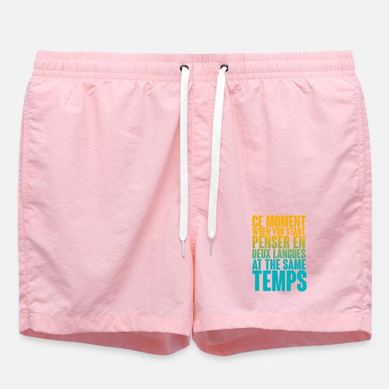 COOL SAYING FOR MULTILINGUALS, INTERNATIONAL - Swim Trunks - pink