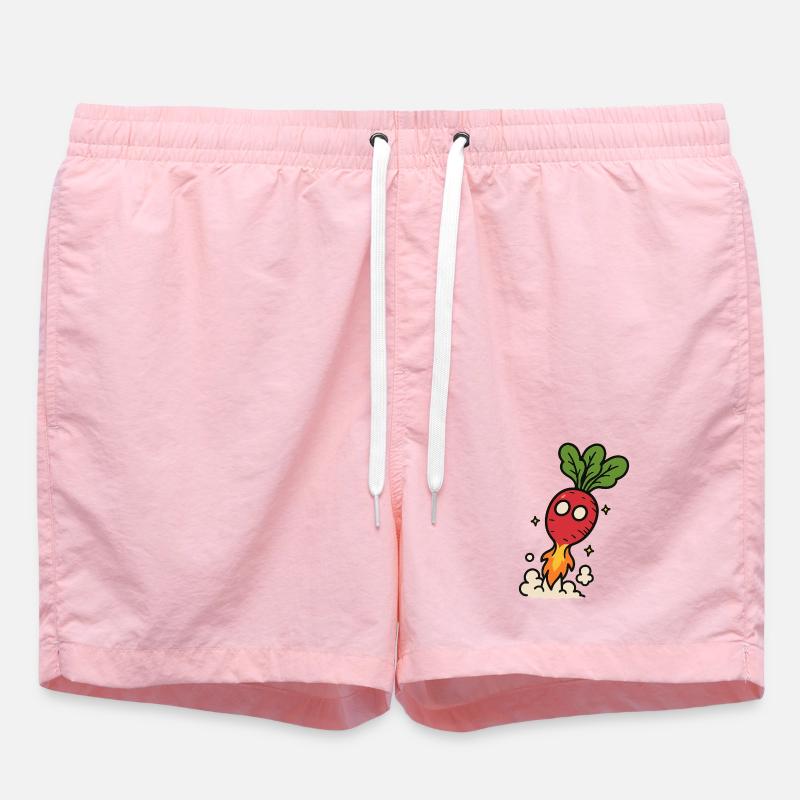 Radish Rocket Blastoff - Swim Trunks - pink