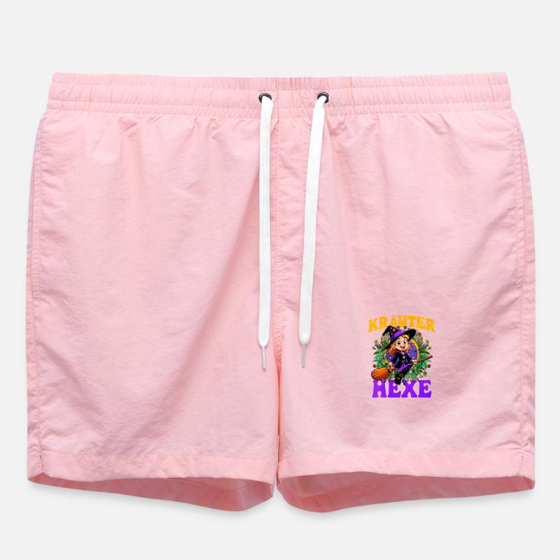 Witch with herbs and magic wand - Swim Trunks - pink