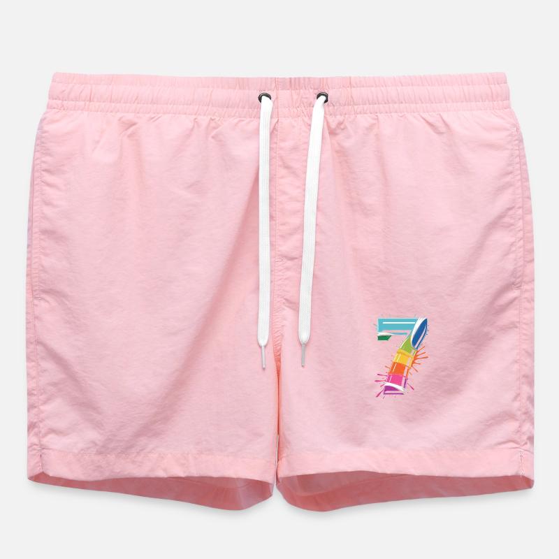 Rainbow7 Splash Design - Short de bain - rose