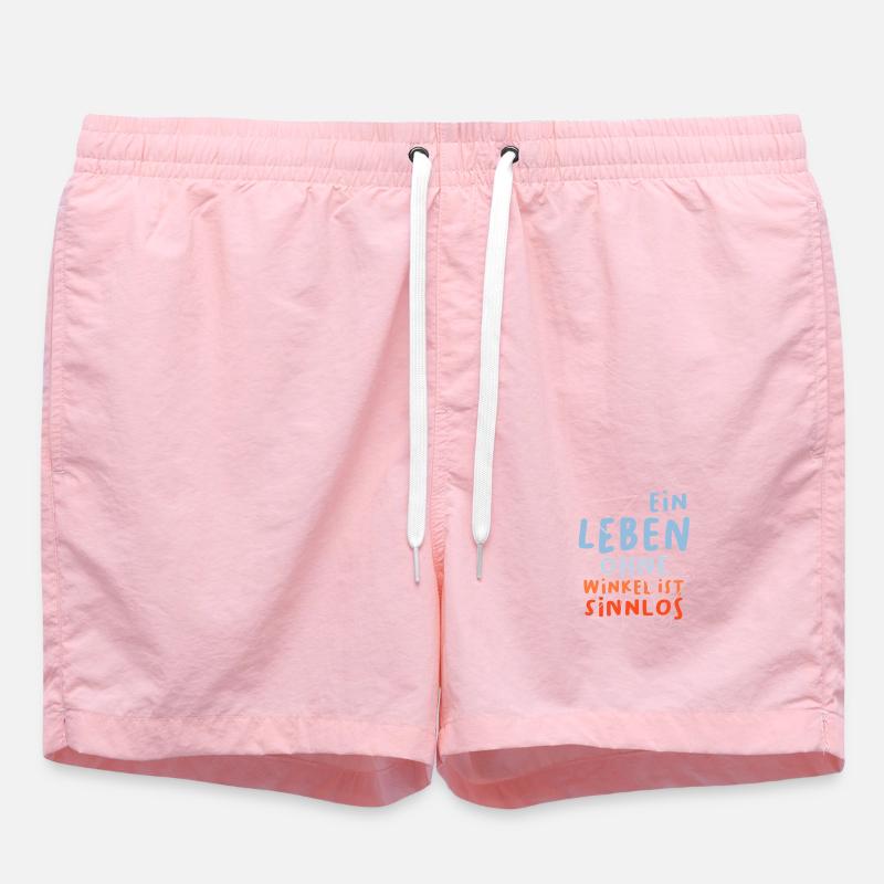 Math Teacher Geometry School Mathematics - Swim Trunks - pink