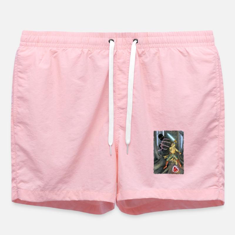 Fantasy Hero Battling Shadow Creature - Swim Trunks - pink
