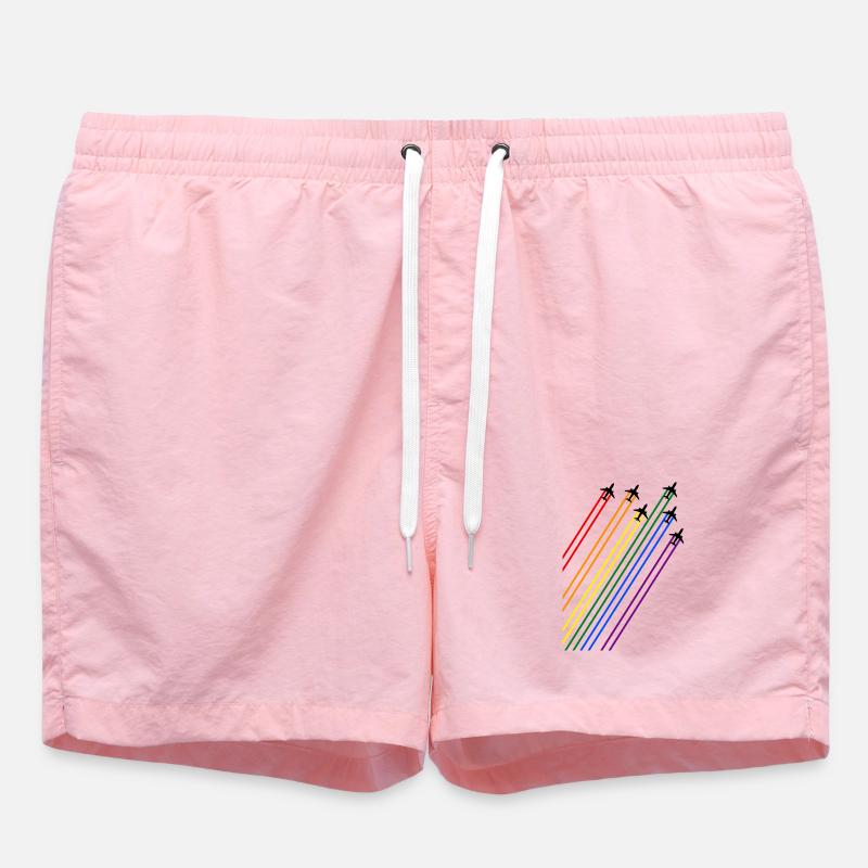 Platanes noirs avec des traînées arc-en-ciel - Short de bain - rose