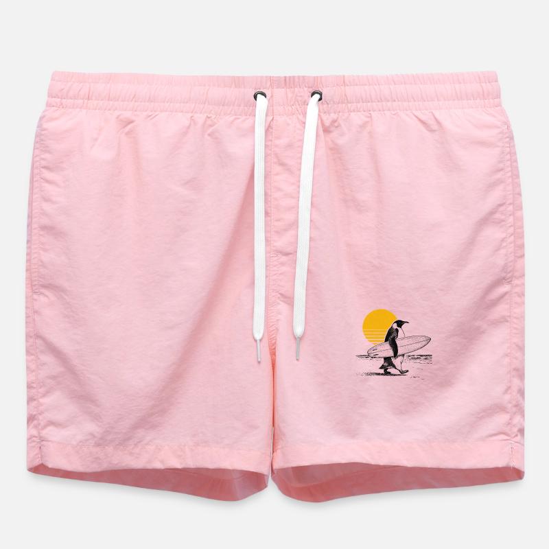 Surfeur Pingouin - Short de bain - rose