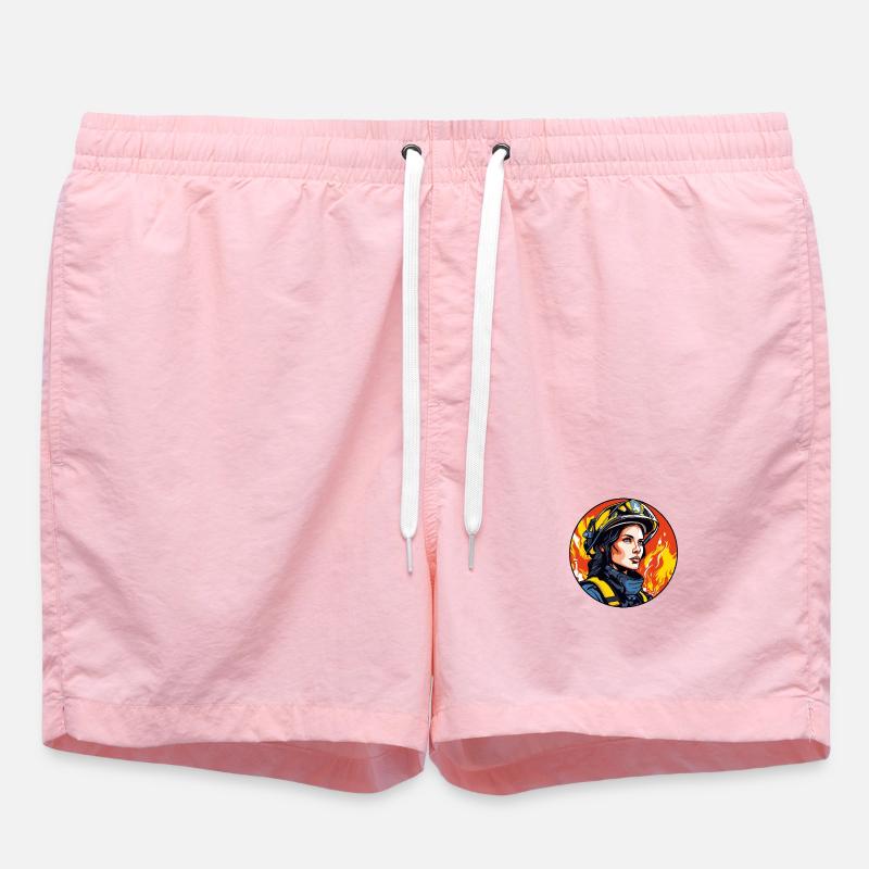 Fire Brigade Firefighter - Swim Trunks - pink