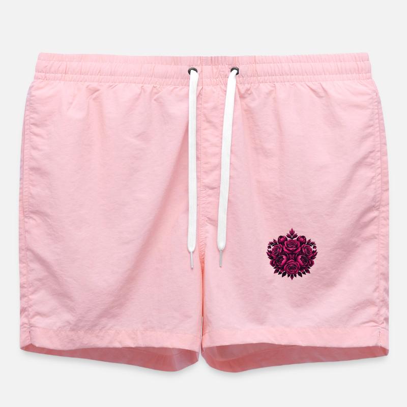 Mandala de fleurs roses - Short de bain - rose