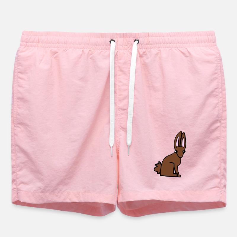 Lapin brun - Short de bain - rose