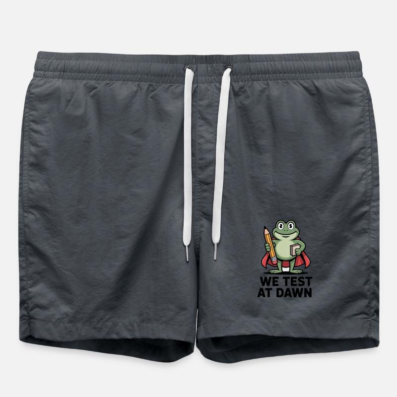 Teacher Frog We Test At Dawn Test Day Coordinator  - Swim Trunks - 