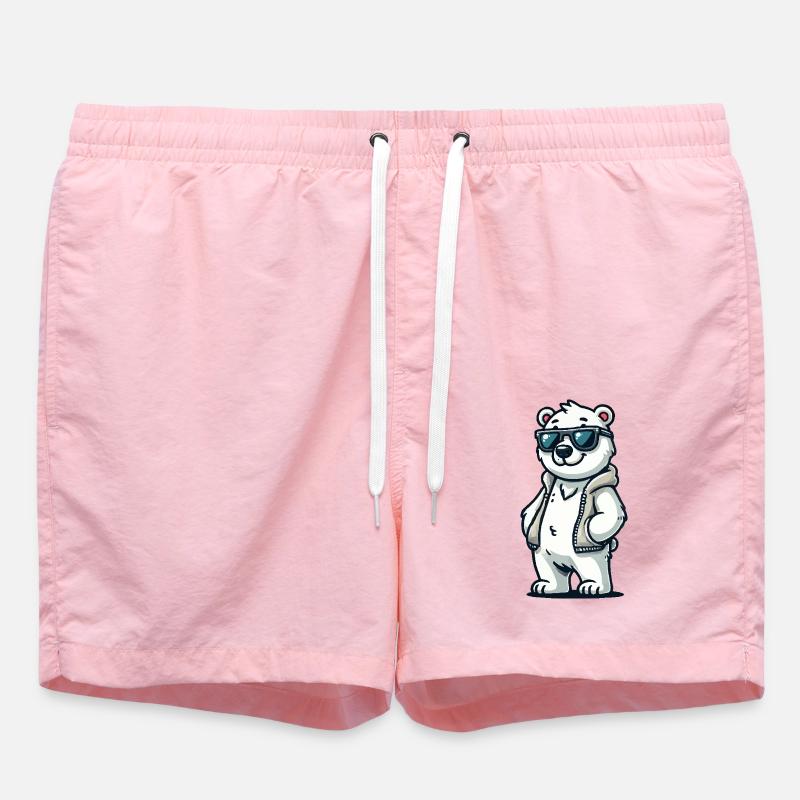 Polar Bear Comic - Swim Trunks - pink