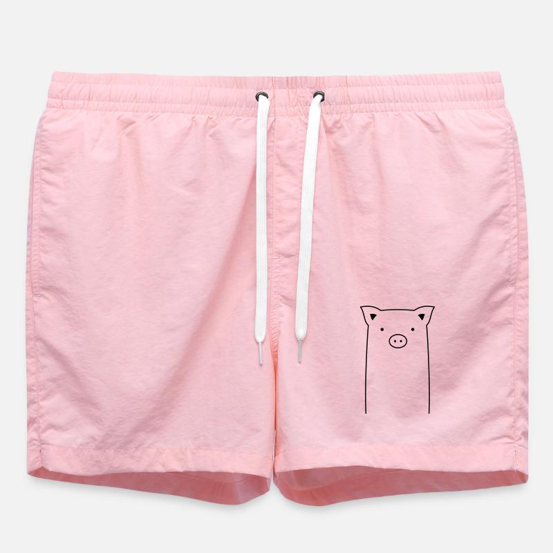 Pig sow piglet gift idea - Swim Trunks - pink