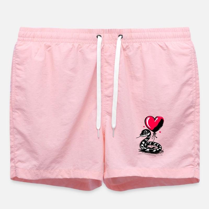 Serpent avec ballon coeur - Heartful Creatures - Short de bain - rose