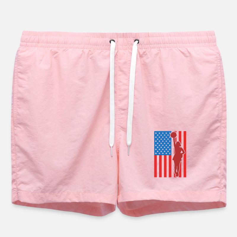 Drapeau des États-Unis de cheerleading - Short de bain - rose