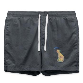 Katze mit blauer Libelle - Badeshorts -  - Vorne