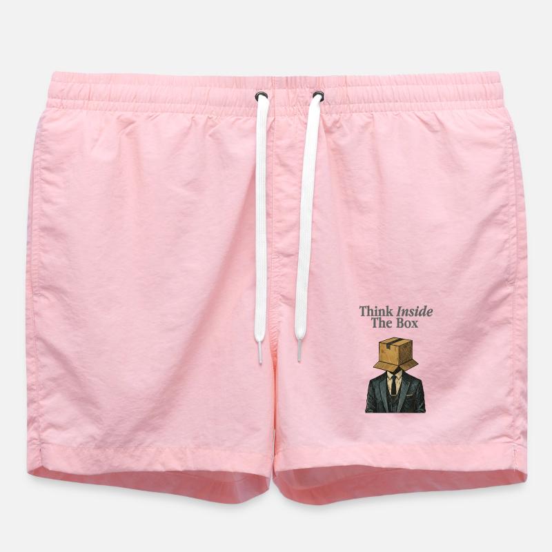 Think Inside The Box Office Humor - Swim Trunks - pink