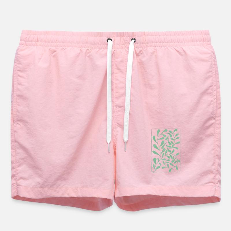 Eucalyptus Leaves - Swim Trunks - pink