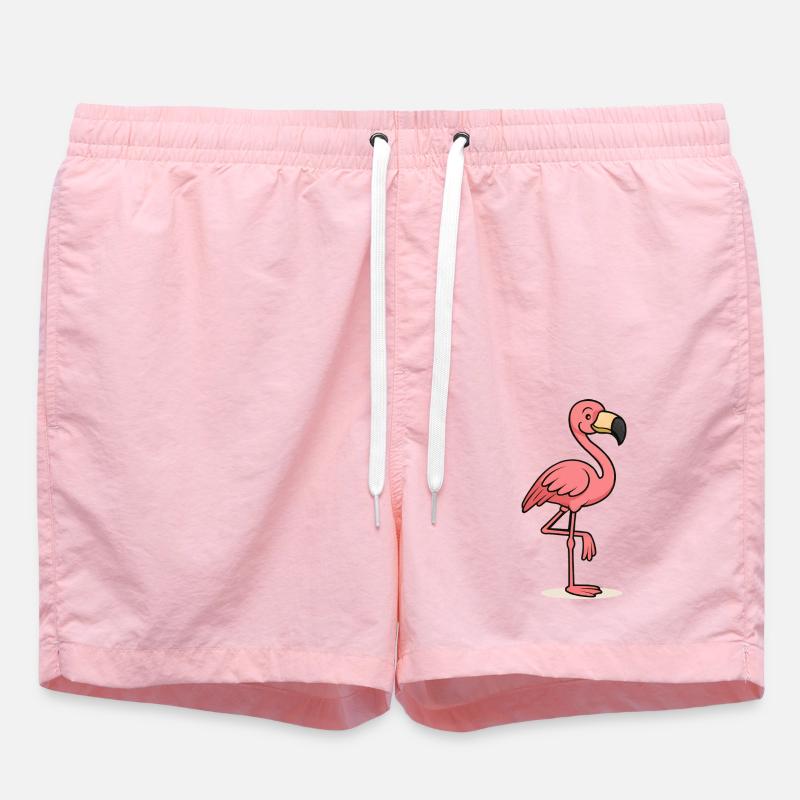 Flamingo Comic - Swim Trunks - pink