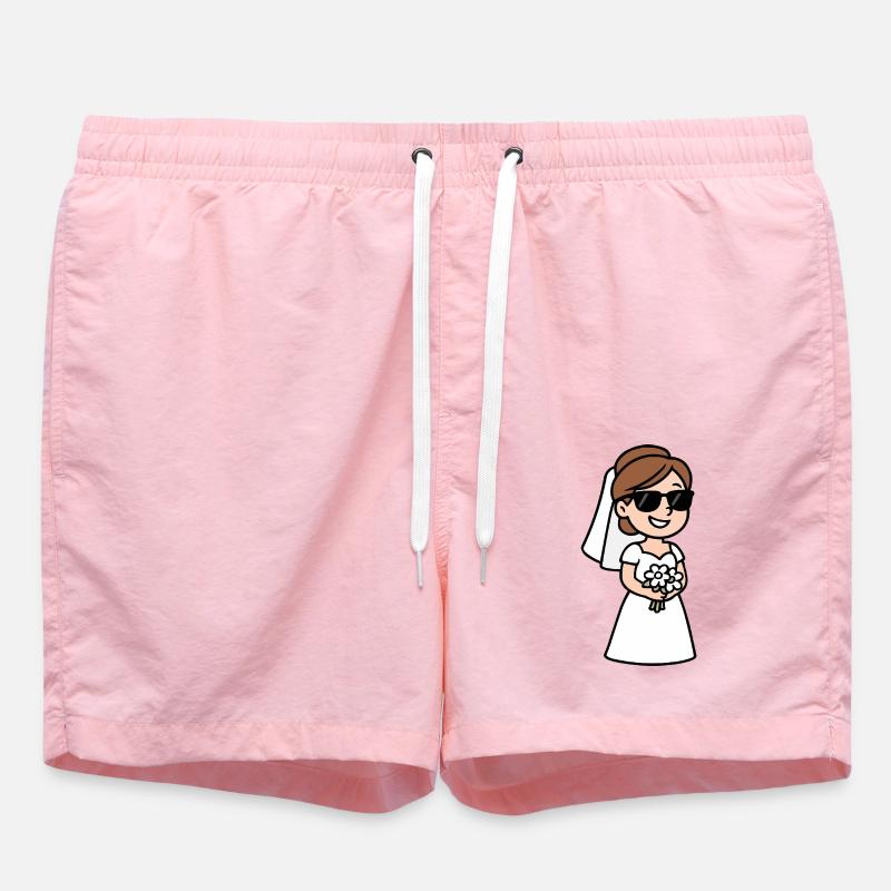 Bande dessinée de mariée - Short de bain - rose