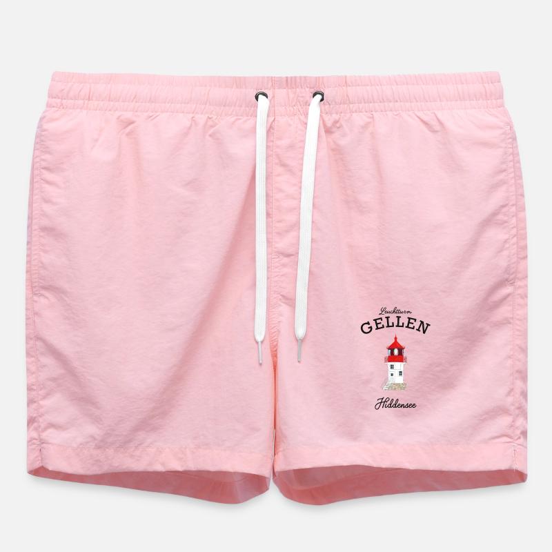Hiddensee, Leuchtturm Gellen, Poster - Badeshorts - Pink