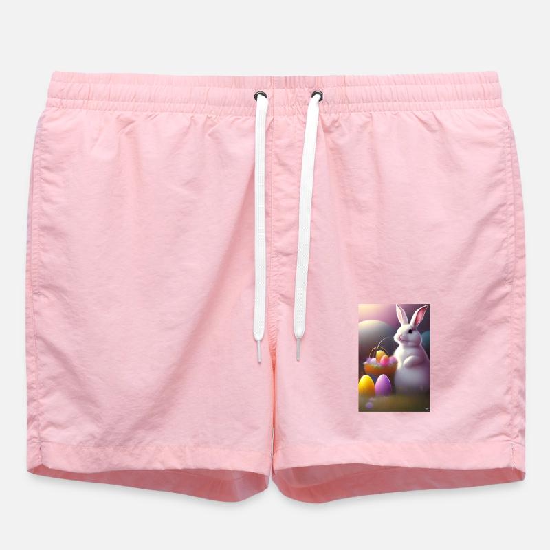 Osterhase mit Oster Eier - Badeshorts - Pink
