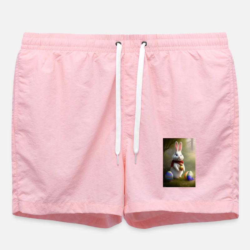 Easter Bunny with Easter Eggs - Swim Trunks - pink