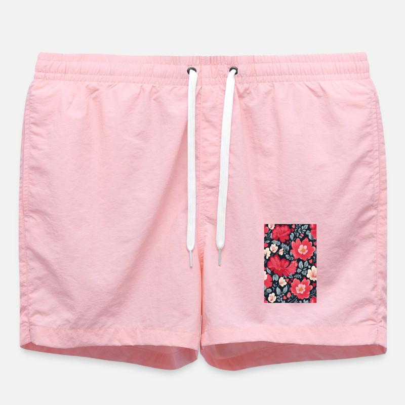 Floral Pattern - Swim Trunks - pink