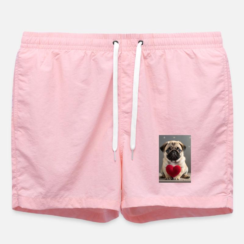 Chiot mignon avec coeur - Short de bain - rose