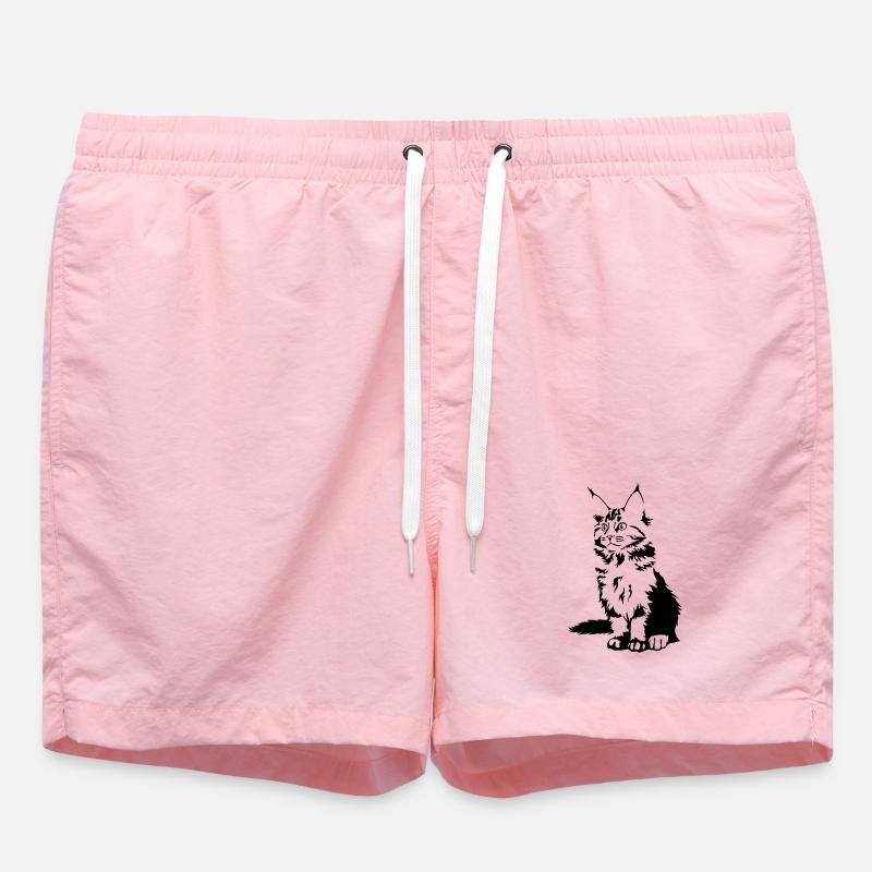 Chat Maine Coon - Short de bain - rose