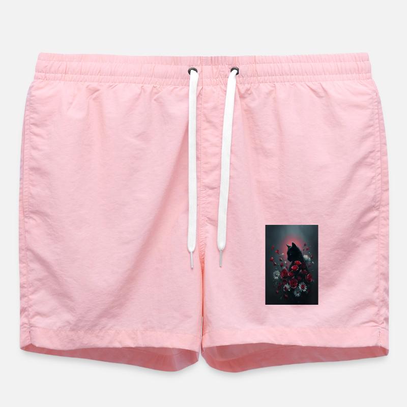 Chat avec des fleurs - Short de bain - rose