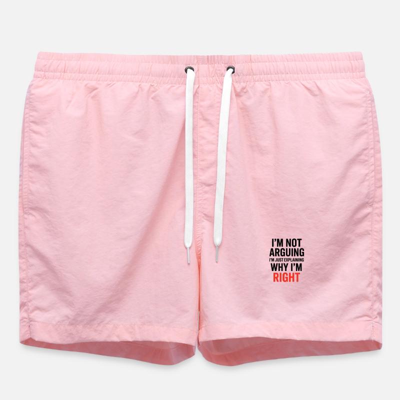 I'm not making arguments Text - Swim Trunks - pink