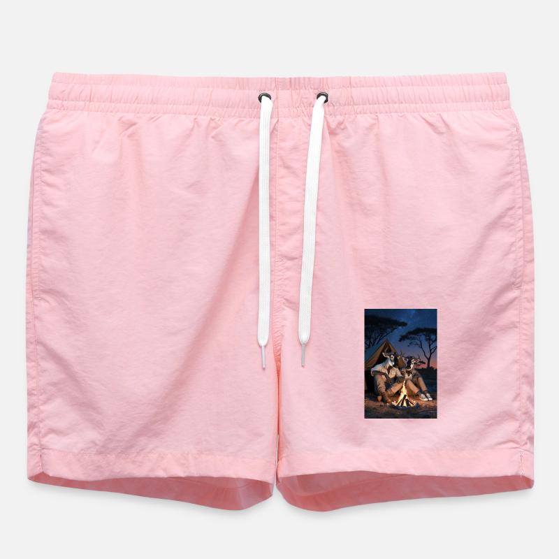 Wildebeest Humanoid Pair - Swim Trunks - pink