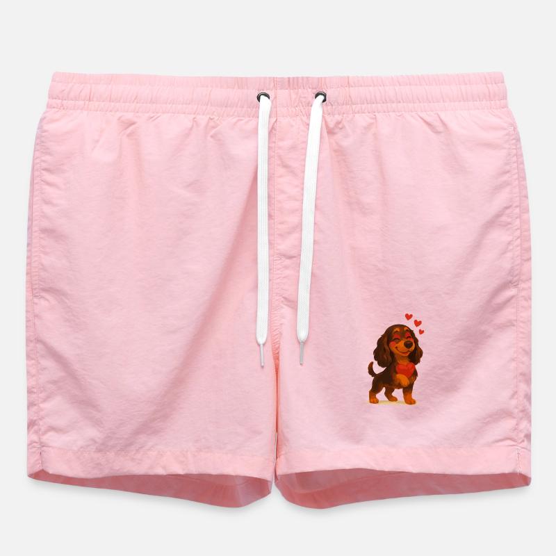 Cocker Spaniel in love - Swim Trunks - pink