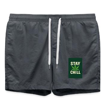 Stay Chill Cannabis Leaf - Swim Trunks -  - Front