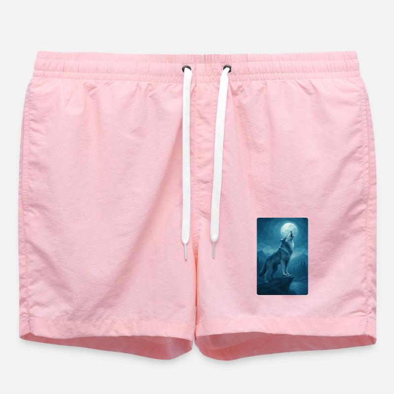 Polynature Night Wolf - Swim Trunks - pink