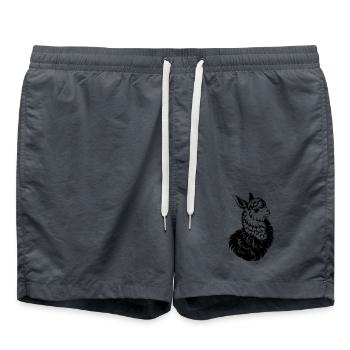 Llama Head T-Shirt – Black Vintage Animal Print - Swim Trunks -  - Front