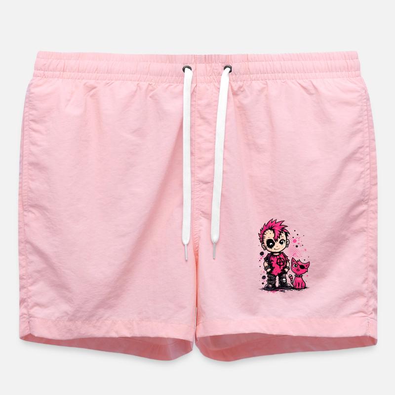 Punk Kid avec Pink Cat - Short de bain - rose