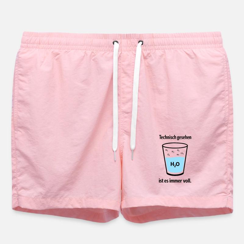 Technically, it's always full – nerd humor - Swim Trunks - pink