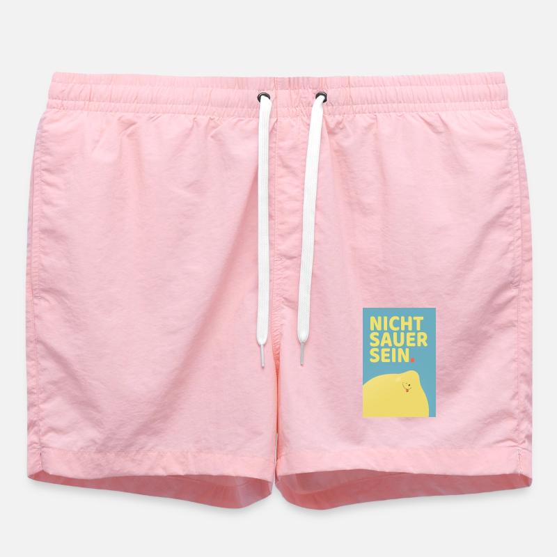 Don't Be Sour Funny Lemon Poster - Swim Trunks - pink