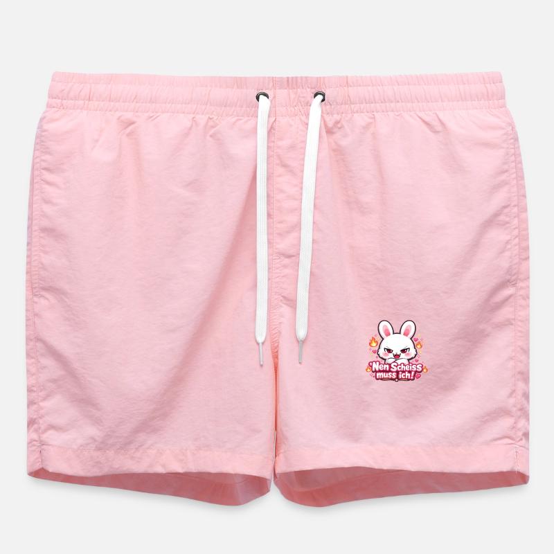 Nen Scheiss muss ich frecher Spruch - Badeshorts - Pink