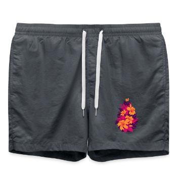 Hibiskus Neon Feuerblüten - Badeshorts -  - Vorne
