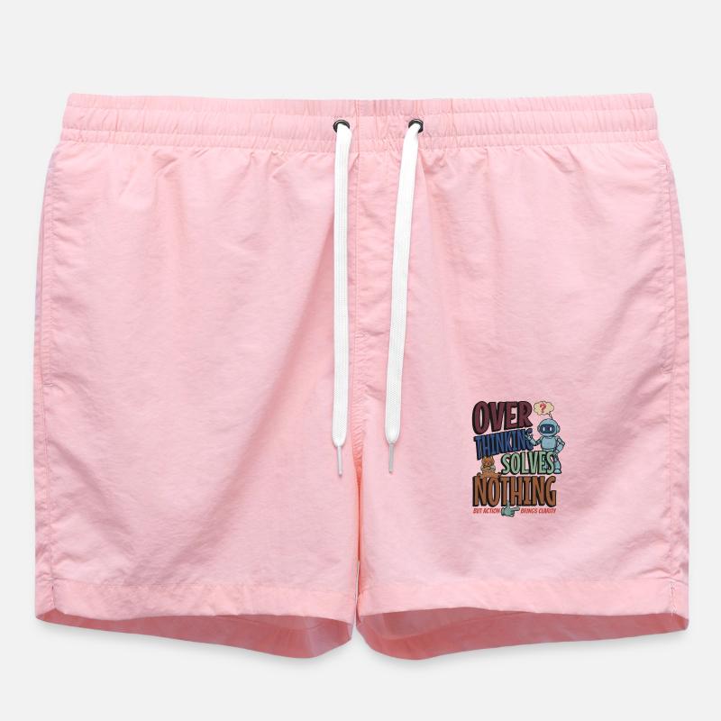 Over Thinking Solves Nothing - Swim Trunks - pink