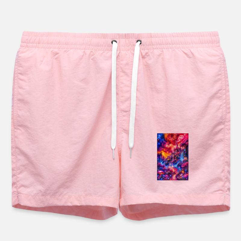 Chromatic Castle Dreamscape - Swim Trunks - pink