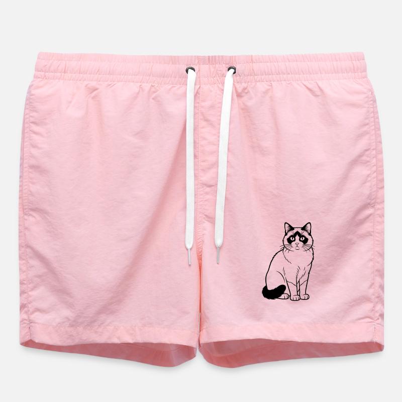 Snowshoe Cat - Swim Trunks - pink
