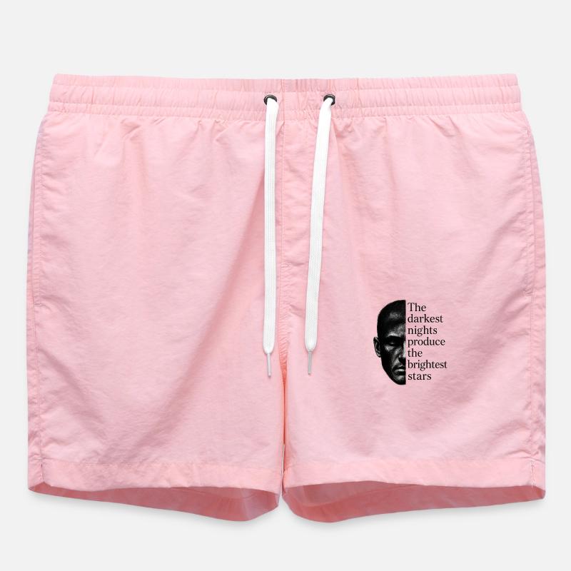 « Moitié visage léger, moitié paroles » - Short de bain - rose