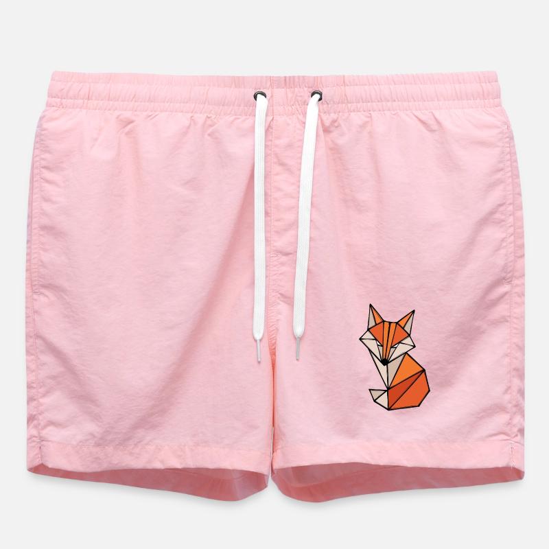 Fuchs Polygon Geometry Abstract Art Creative - Swim Trunks - pink