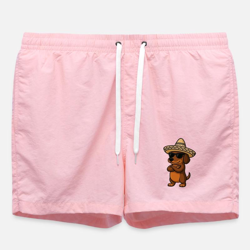 Teckel cool avec sombrero déterminé - Short de bain - rose