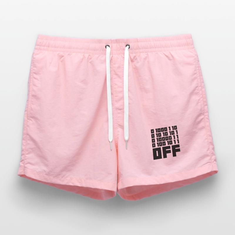 Binary Code F**k OFF – Nerd Humor & Geek Code Swim Trunks